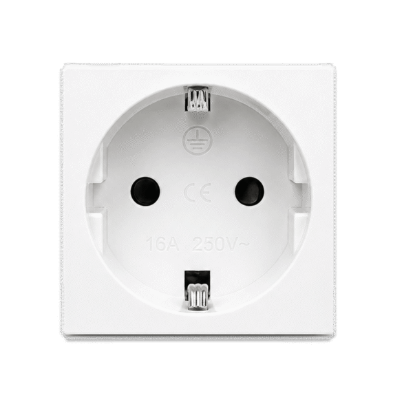 WHITE SOCKET Prise 2P+T Blanche Accessoire Goulotte Réseaux 100×50